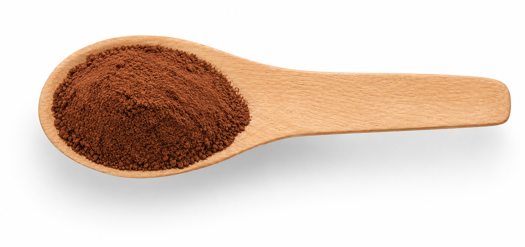 Cuchara de madera con polvo soluble Laqtia